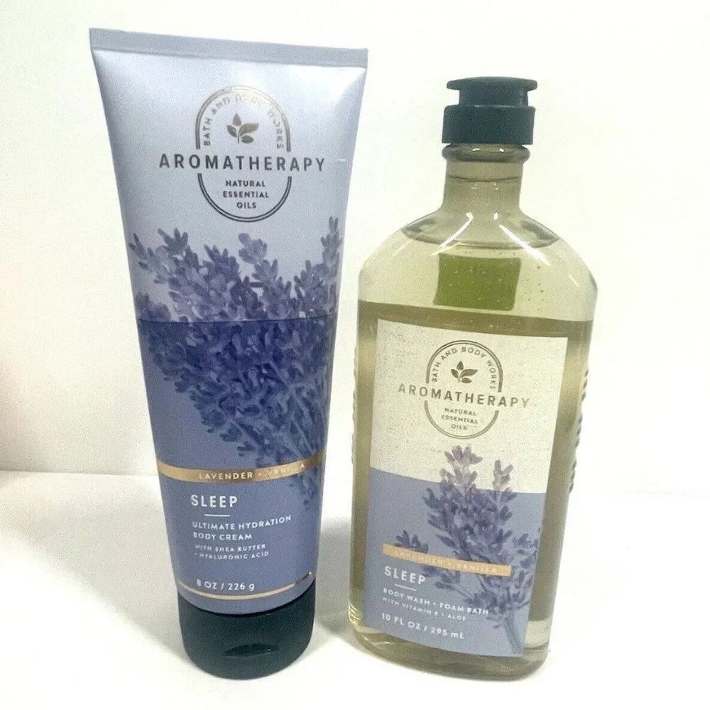 Bath & Body Works Aromatherapy SLEEP Lavender Vanilla Body Cream & Bubble Bath
